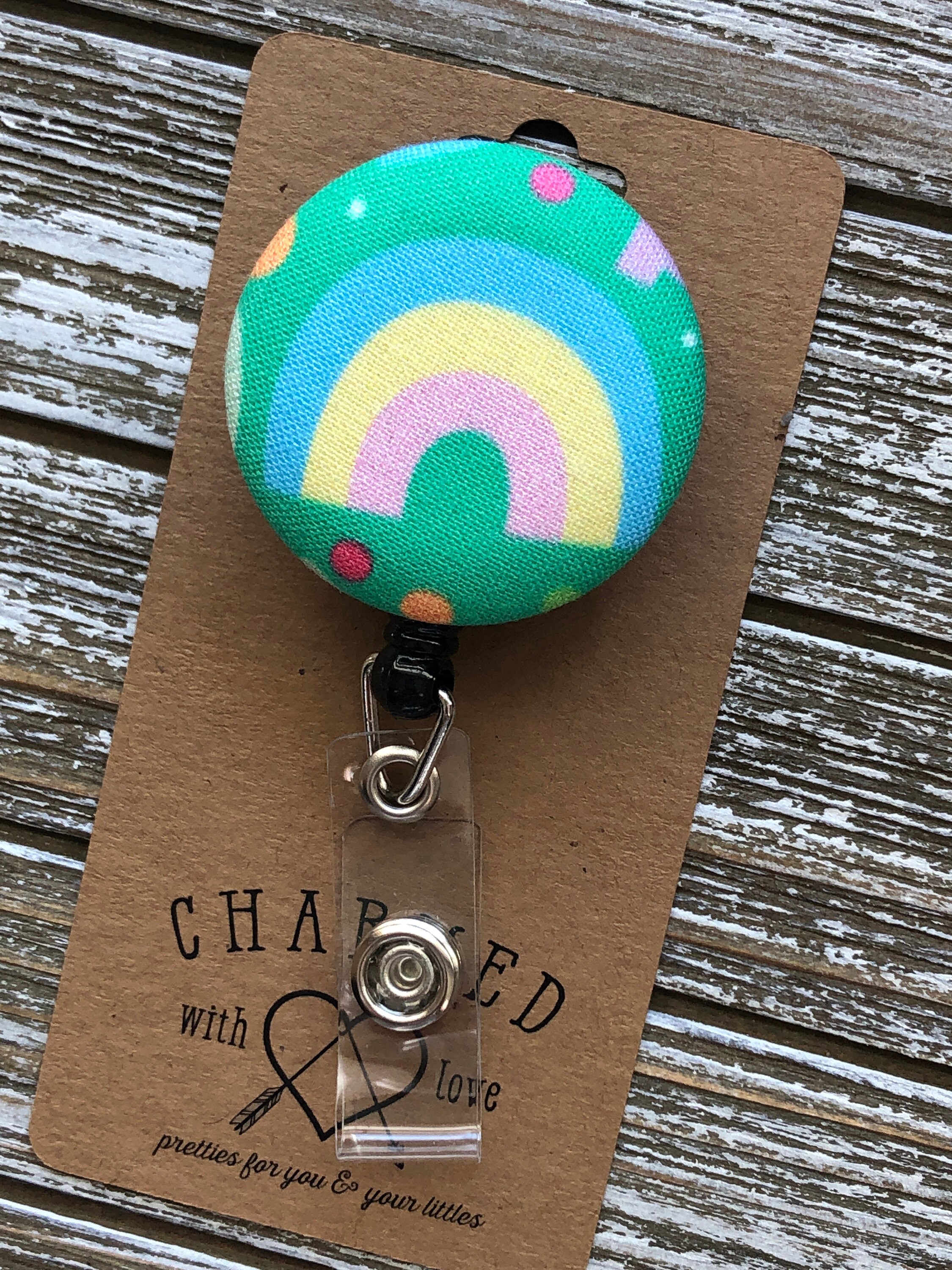 Rainbow Badge Holder/rainbow Badge Reel/cute Badge Holders Etsy