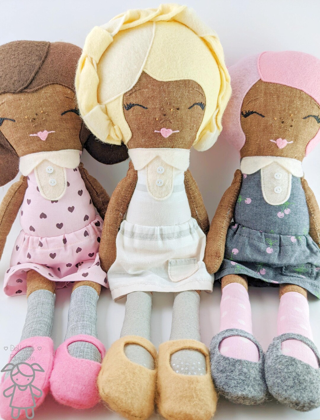 Cheerful Rag Doll | Handmade Art Collector Plushie - Gingermelon ...