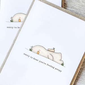Carte « Feel Better Soon » amusante pour elle, je pense à vous, carte de voeux mignonne pour femme, carte de voeux kawaii, rétablissement