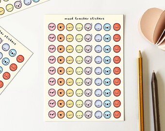 Mood Tracker Planner Sticker Sheet Emoji Stickers for Journal Mental Health Planner Stickers ADHD Planner Stickers Chronic Illness Stickers