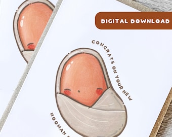Digital Download Congratulations New Baby Greeting Card for Parents