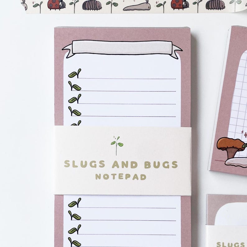 Desk Slug Slugs and Bugs Notepad - Desk Pad, to Do List & Sticky Notes - Etsy