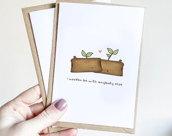 5th Anniversary Card Funny Wood Wedding Anniversary for Him 5 Year Anniversary Card Cute Fifth Anniversary Card Pun Card for Husband Wooden