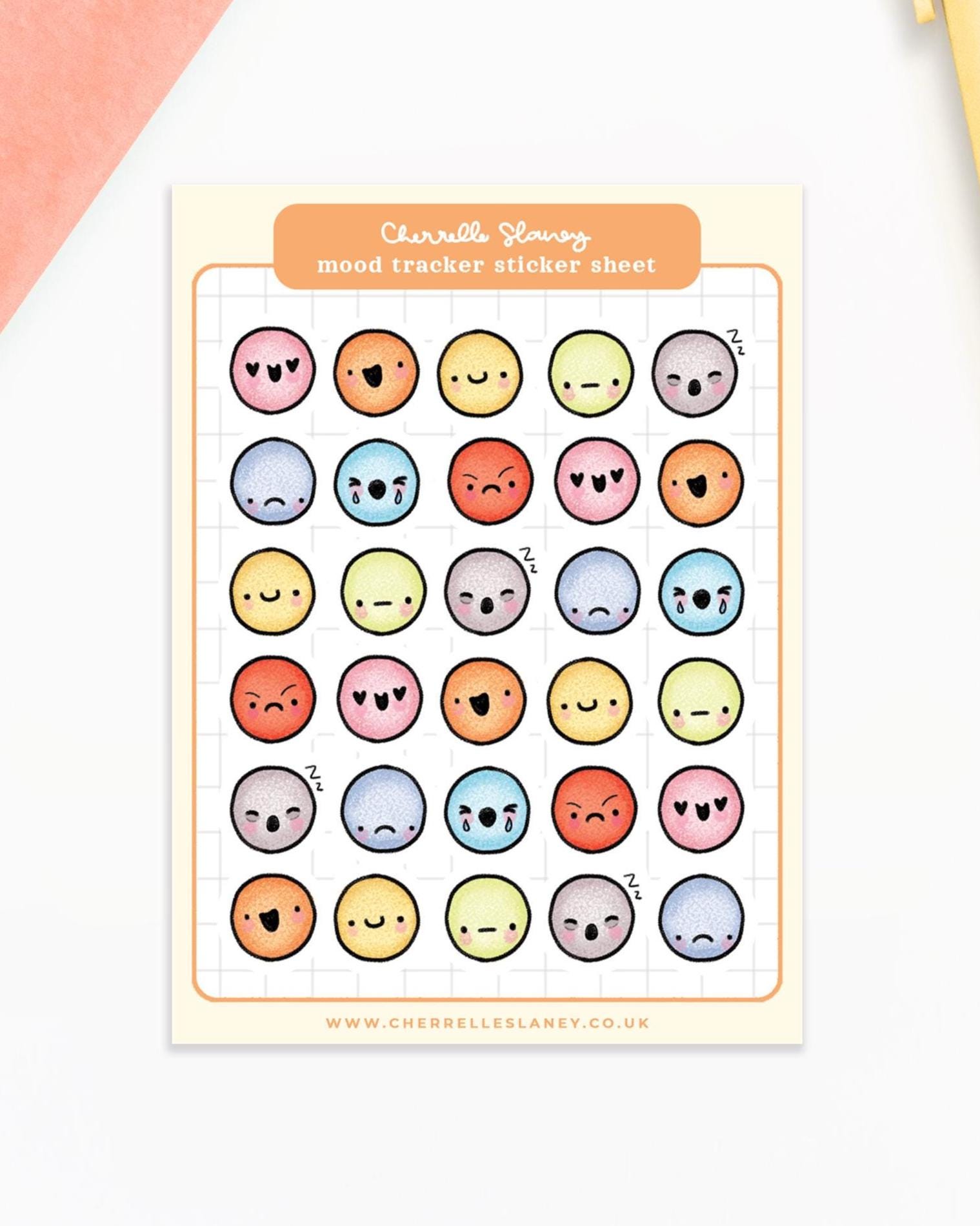 Emoji Mood Tracker Stickers for Planner, Journal (8x11cm Sheet) - Etsy UK