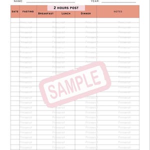 Glucose Log, Diabetes Log, Gestational Diabetes Log - Printable PDF download digital file only