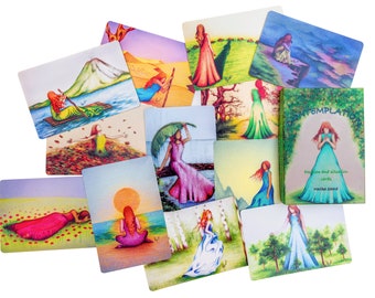 Tarjetas de contemplación, terapia y autocuidado, herramienta de psicología