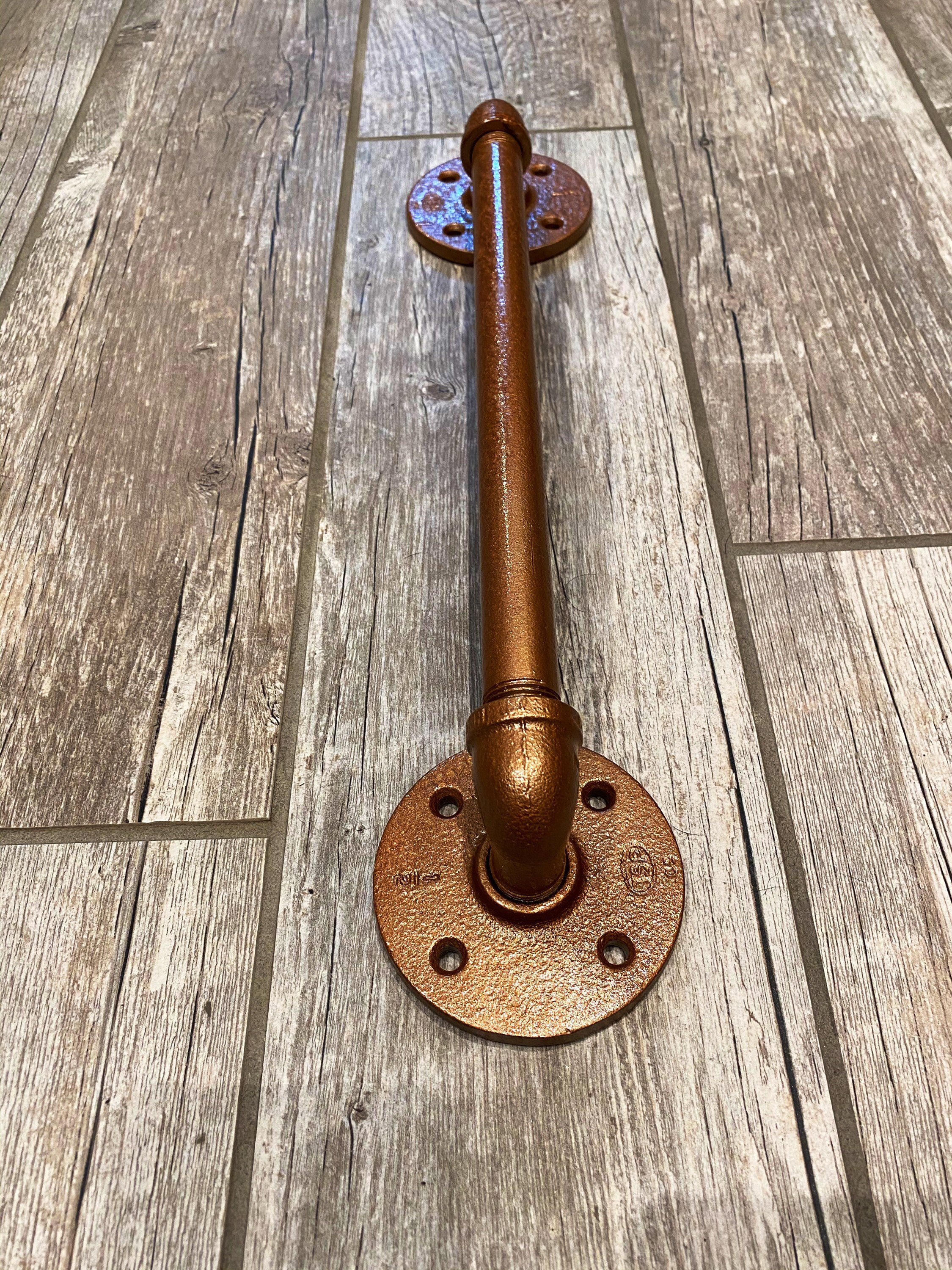 1/2 LOW PROFILE COPPER’D Industrial Pipe Door Handle Barn Door Pipe