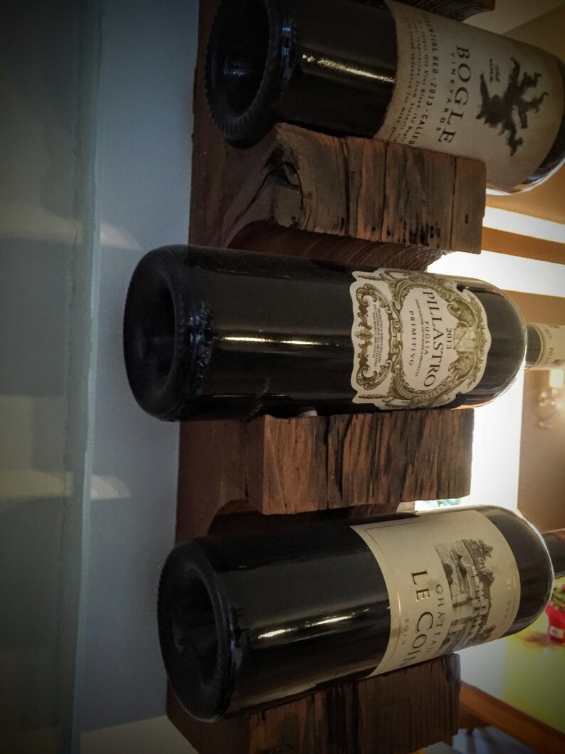 1800's Rustic Barn Beam Wine Rack/Oak Wine Bottle Etsy