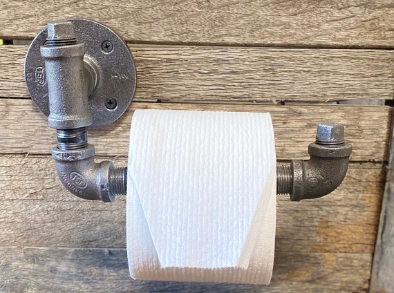 Industrial Toilet paper-holder-Bathroom Toilet paper holder-Barn Door Handle-Pipe Holder-Industrial Decor-Steampunk-Country Home Decor
