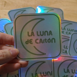 La Luna de Carton Holographic Sticker Luimelia Amar es Para Siempre Telenovela Pegatina Paula Usero Carol Rovira Cardboard Moon LGBTQ España