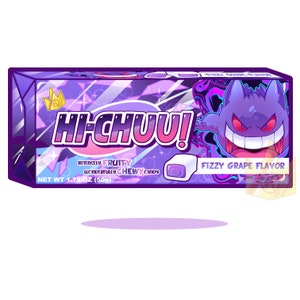 Gengar Holo hi chuu Vinyl Sticker for hydroflask laptop car halloween ghost tumbler mug pokemone ghost type haunter weatherproof hi-chew