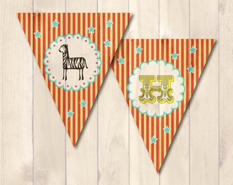 Carnival themed <Happy Birthday> Banner Digital File