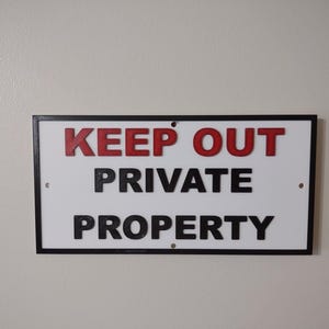 KEEP OUT Private Property Sign, Large 10" X 5"