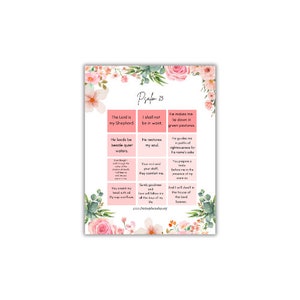 Printable Scripture Psalm 23  Floral Sheet