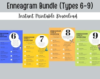 Enneagram-pdf Persoonlijkheidstypen afdrukbare bundel (typen 6-9)