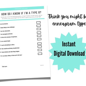 Enneagram Personality Quiz Bundle: All 9 Types (PDF Printable)