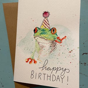 Birthday Greeting Card Bundle, 4 handpainted Watercolor cards, 5x7 With envelope, blank inside