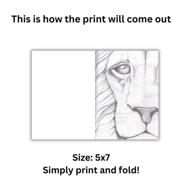 Printable PDF Aslan Card-blank Inside, Thank You Card, Encouragement ...