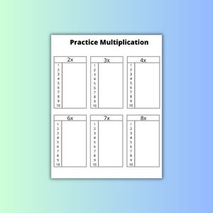 PRINTABLE MUTLTIPLICATION practice sheet, MATH