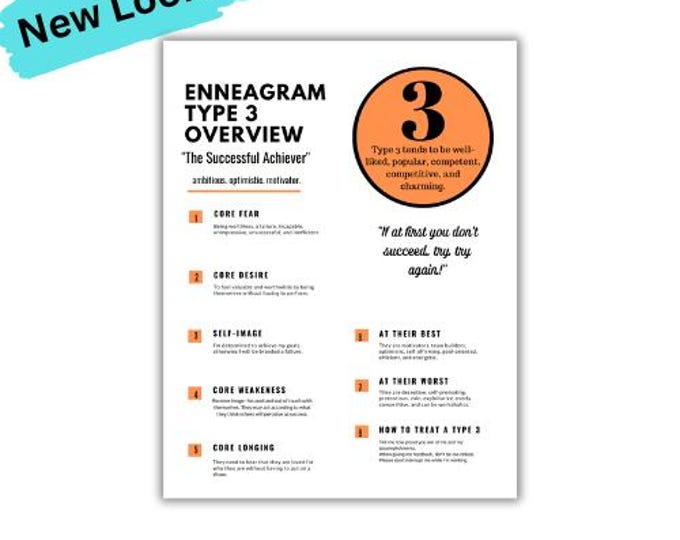 Enneagram Type 3 PDF Printable Personality Overview - Etsy