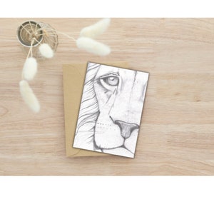 PDF imprimable Aslan Card-Blank Inside, carte de remerciement, carte d'encouragement, carte de lion, carte des Chroniques de Narnia, carte de joyeux anniversaire Aslan