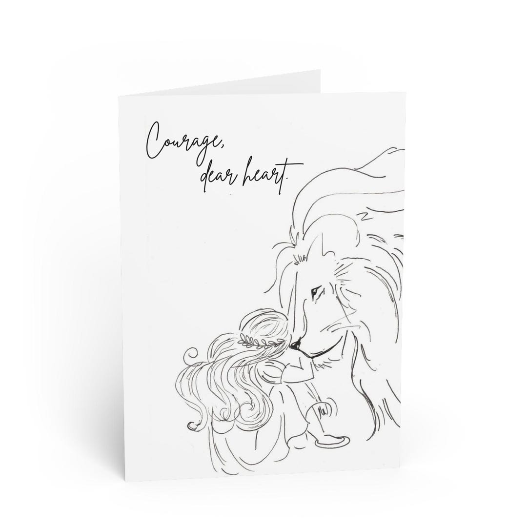 aslan-and-lucy-card-chronicles-of-narnia-encouragement-card-etsy