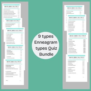 Enneagram Personality Quiz Bundle: All 9 Types (PDF Printable)