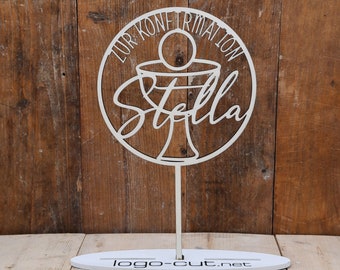 Holz Cake Topper Konfirmation V14