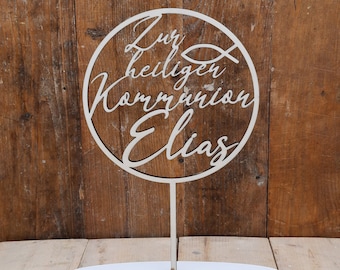 Holz Cake Topper Kommunion V10