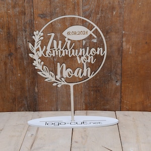 Holz Cake Topper Kommunion V8 Bild 1