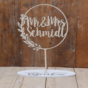 Wood Cake Topper Wedding Personalized V22