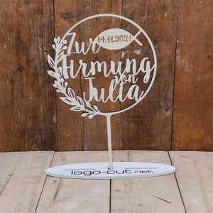 Wooden Cake Topper Confirmation F5
