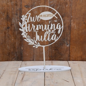 Holz Cake Topper Firmung F5