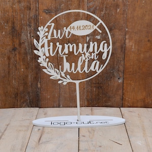 Wooden Cake Topper Confirmation F5