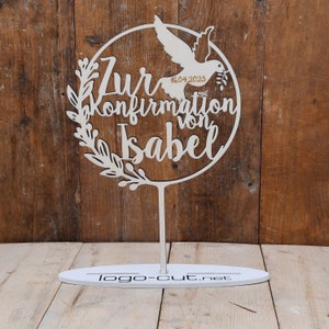 Holz Cake Topper Konfirmation V12 Bild 1