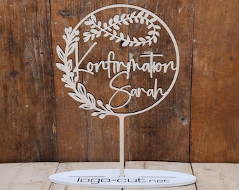 Wooden Cake Topper Confirmation V15