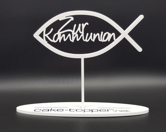 Cake Topper Kommunion Fisch V2