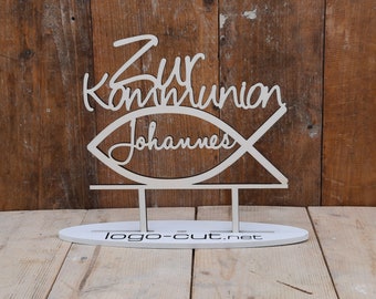 Holz Cake Topper Kommunion V7