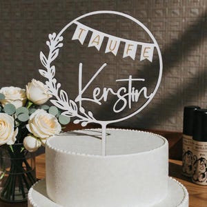 Cake Topper Taufe, Tortendeko Taufe, Tortentopper Taufe, Topper Taufe, Geschenke zur Taufe, personalisiert, V21