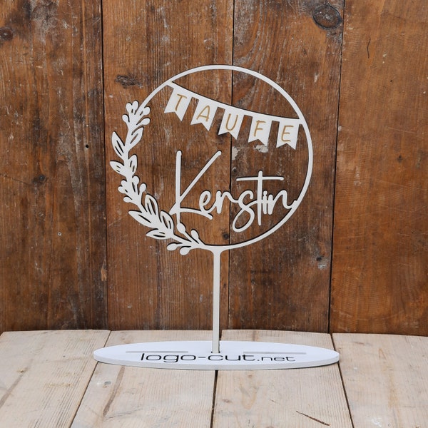 Holz Cake Topper Taufe V21