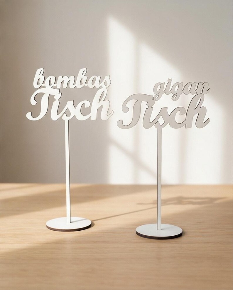 Tischzahlen, Tischnummern, Tischdeko, Hochzeit