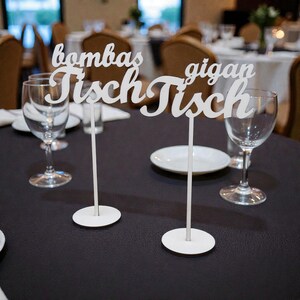 Tischzahlen, Tischnummern, Tischdeko, Hochzeit