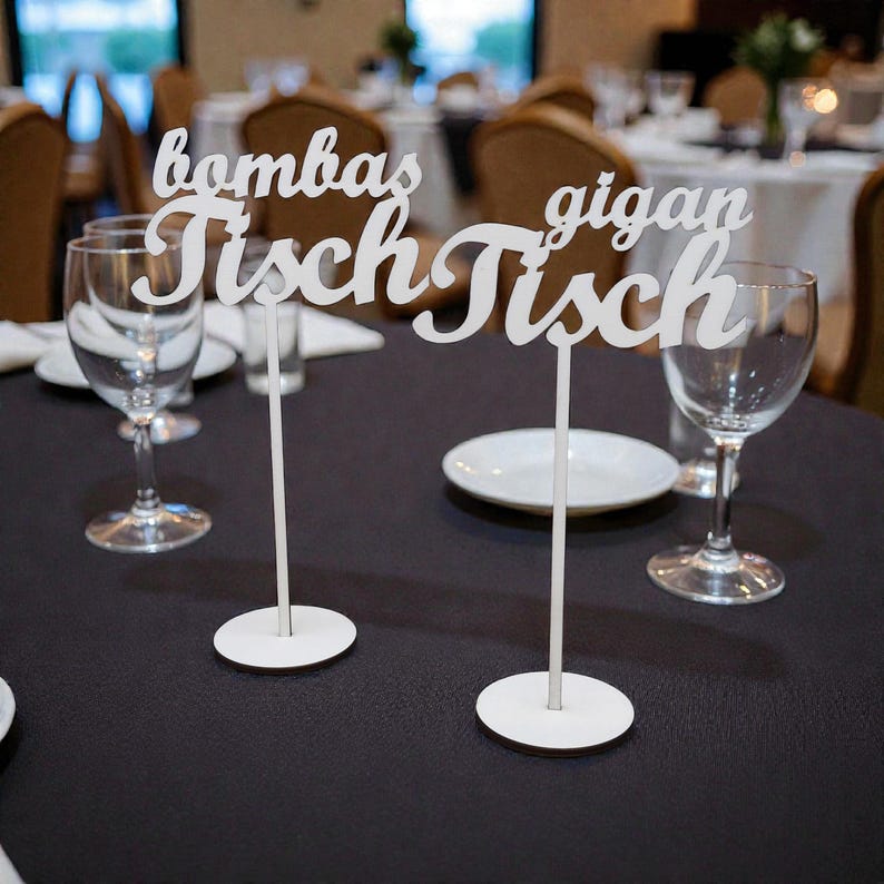Tischzahlen, Tischnummern, Tischdeko, Hochzeit