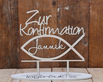 Holz Cake Topper Konfirmation V9