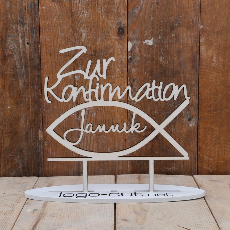 Holz Cake Topper Konfirmation V9 Bild 1