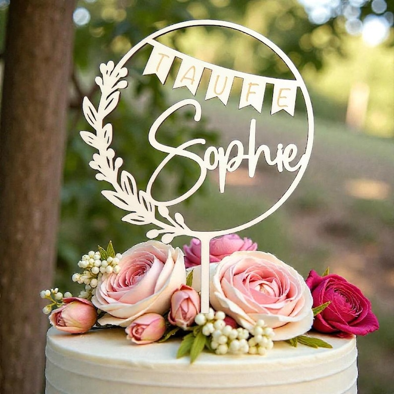 Cake Topper Taufe, Tortendeko Taufe, Tortentopper Taufe, Topper Taufe, Geschenke zur Taufe, personalisiert, V21