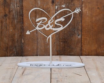 Holz Cake Topper Hochzeit personalisiert V31