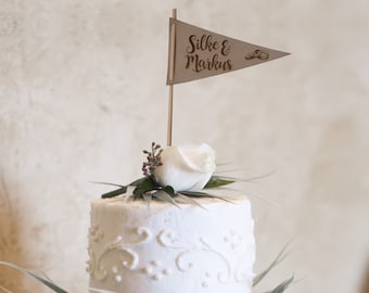 Cake Topper (Wimpel) für die Hochzeitstorte V2