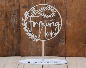 Holz Cake Topper Firmung F8