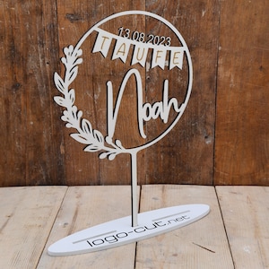 Holz Cake Topper Taufe V21 Bild 2